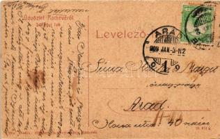 1909 Ráckeve, Szilágyi lak, kastély, gólya a kertben. Pilliser könyvnyomdája kiadása 299. (W.L. ?) (...