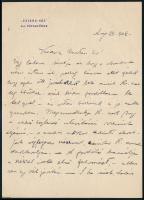 1908 Gróf Teleki Sándorné - Kende Júila "Szikra" író, feminista (1864-1937) autográf levele 4 beírt oldalon