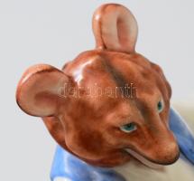 Herendi mézet cipelő medve, kézzel festett, jelzett, hibátlan, m: 13,5 cm