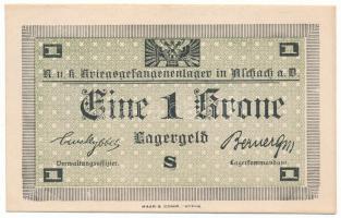 Ausztria 1916-1918 k. Aschach Hadifogolytábor 1K "Sammler" (gyűjtői kiadás) T:UNC,AU Austria cca. 1916-1918. Aschach / POW camp 1 Krone "Sammler" (collector issue) C:UNC,AU Camb#1316