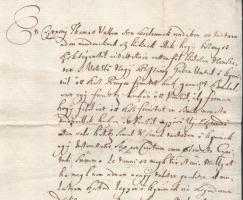 1684 Nagybossány (Velké Bossany, SK) Apponyi Tamás kötelezvénye Bossány Miklós úrtól vett kölcsönről...