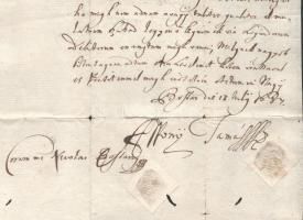 1684 Nagybossány (Velké Bossany, SK) Apponyi Tamás kötelezvénye Bossány Miklós úrtól vett kölcsönről...