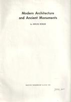 Horler, Miklós: 
Modern Architecture and Ancient Monuments. (Dedikált.)
[London], 1975. [Studio In...