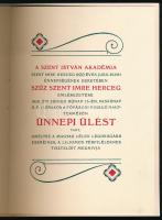 1930 Szent István akadémia Szent Imre herceg tiszteletére tartott ünnepi ülés díszmeghívója 6p. Szép...
