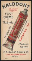 ca 1910 Kalodont fogkrém számolócédula  ca 1910 Kalodont toothpaste calculation sheet