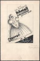 Csengery István (1887-1946) Schmoll paszta plakátterv. tus, vegyes technika, jelzett. Lapméret 30x20 cm