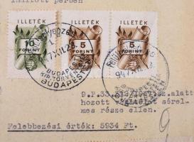 1947 Sokbélyeges színes illeték lerovású okmány