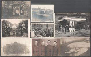 cca 1900-1945 Vegyes katonai témájú fotó és papírrégiség tétel, összesen 17 db