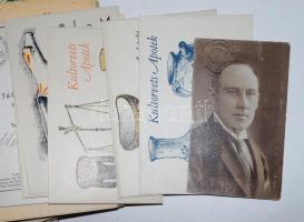 Vegyes papírrégiség tétel: különféle iratok, okmányok, reklámnyomtatványok, stb., közte érdekes dara...