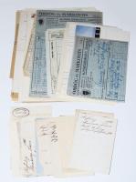 cca 1850-1950 Vegyes fejléces számlák, céges nyomtatványok, iratok, közte érdekes darabokkal, változó állapotban
