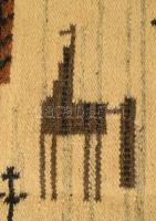 Németh Éva (1930-2019) textilművész: Kétlovas falitextil. Hibátlan, 58x52 cm