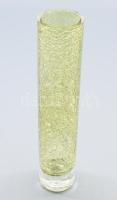 Karcag Berekfürdői krakléüveg hengerváza, jelzés nélkül, hibátlan, m: 21,5 cm