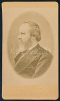 cca 1880 Rutherford B. Hayes (1822-1893), az Amerikai Egyesült Államok 19. elnöke (1877-től 1881-ig), vizitkártya, 10,5x6 cm // cca 1880 Rutherford B. Hayes (1822-1893), 19th president of the United States of America (from 1877 to 1881), cdv photo, 10.5x6 cm
