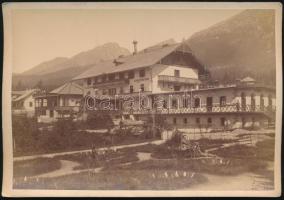 cca 1890 Újtátrafüred, keményhátú fotó Divald Károly műterméből, hátoldalon feliratozva, 11,5×16 cm