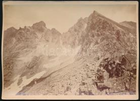 cca 1890 A lengyel nyereg, Kárpátok, keményhátú fotó Divald Károly műterméből, hátoldalon feliratozva, 11,5×16 cm