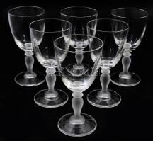 Savmaratott díszítésű likőrös készlet, savmaratott bogyómintás tálca 34x15 cm és 6 darab részben sav...