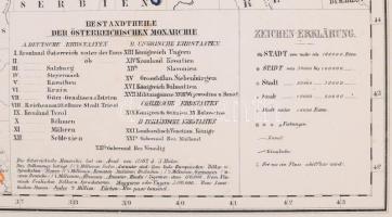 1854 Österreichischer Kaiserstaat / Az Osztrák Császárság térképe (rajta Magyarországgal), litográfi...