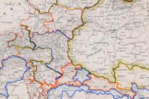 1854 Österreichischer Kaiserstaat / Az Osztrák Császárság térképe (rajta Magyarországgal), litográfi...