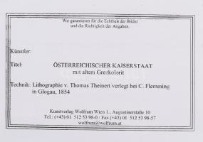 1854 Österreichischer Kaiserstaat / Az Osztrák Császárság térképe (rajta Magyarországgal), litográfi...