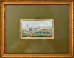 Jelzés nélkül, XVIII sz. v. XIX. sz. eleji festő: Mittelwalde látképe (Szilézia, Schlesien, Poland)....