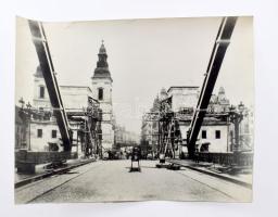 A pesti Belváros építése 5 db nagy méretű fotó az Erzsébet híd, a Szabadság tér építéséről, valamit ...