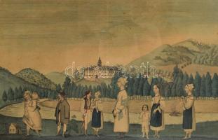 Kohlmann Lipót (1825-től Pesten működött): Trencsin (Trencsén) megyei köznép, 1839. Színezett metsze...