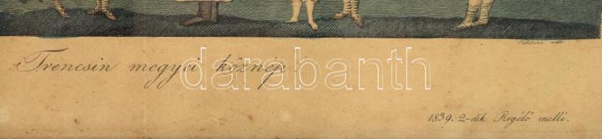 Kohlmann Lipót (1825-től Pesten működött): Trencsin (Trencsén) megyei köznép, 1839. Színezett metsze...