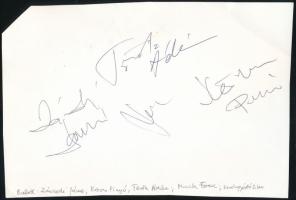 Török Ádám, Muck Ferenc, Závodi Janó, Köves Pinyó, Kerékgyártó István aláírása fotó hátoldalán