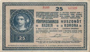 1918. 25K "hullámos" "3105" sorozatszámmal T:III