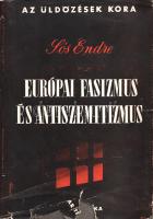 Sós Endre:  Európai fasizmus és antiszemitizmus. (Budapest), [1948]. Magyar Téka (Máté Ernő ny.) 316 + [2] p. + 8 t. (kétoldalas). Egyetlen kiadás. Sós Endre (1905-1969) író, újságíró, szerkesztő, hitközségi elnök. A munkaszolgálatot megjárt szerző monográfiája az európai zsidóság tragédiájához vezető út állomásait vizsgálja az antiszemitizmus elterjedésétől a holokausztig. Oldalszámozáson belüli statisztikai adatokkal, szövegközti ábrákkal. Aranyozott kiadói félvászon kötésben, Hámori György grafikusművész rajzával illusztrált, enyhén sérült kiadói védőborítóban. Jó példány.