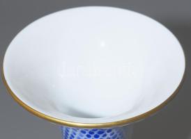 Herendi Rothschild mintás váza kék halpikkelyes díszítéssel (RO-EB). Jelzett, hibátlan, m: 33 cm ///...