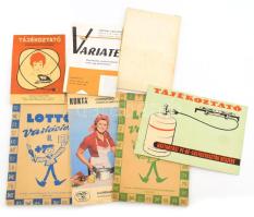 7 darab klf prospektus az 1960-as, 1970-es évekből.