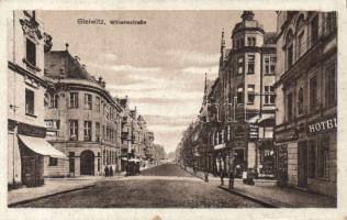 Gliwice, Gleiwitz; Wilhelmstrasse, Adolf Becker, weinstube, hotel / street, shop, wine house, hotel