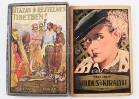 2 darab Tolnai regény: Mark Twain: Koldus és királyfi. Henry S. Landor: Utazás a rejtelmes Tibetben.