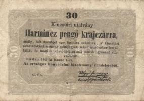 1849. 30kr "Kossuth bankó" T:III
