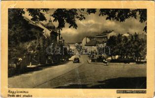 1958 Nagykanizsa, Deák tér, üzletek, automobil. Képzőművészeti Alap (Rb)