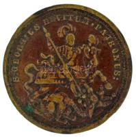 DN "Sárkányölő Szent György" kétoldalas, bronz emlékérem (29mm) T:XF,VF, patina