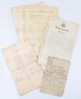 1837 Kercseliget kocsmáltatási jog szerződése, Schlesinger Mátyás izraelita személy részére, hozzá: leszármazottainak családi okmányai a XIX.-XX. sz. fordulójáról.