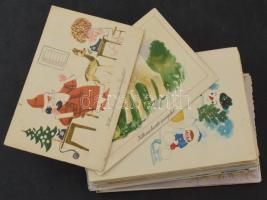 100 db MODERN grafikai üdvözlő képeslap / 100 modern graphic greeting art postcards