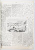 1856 Budapesti Visszhang c. folyóirat [V.] évfolyamák 1-51. számai, 1856. jan. 1. - dec. 25. egybe kötve. Szerk.: Szilágyi Virgil. Kiadók: Vahot Imre, és Vas Gereben. Pest, 1856, Herz János, 9-10 [Pesti Napló] +11-12+9-10+13-100+103-118+121-128+131-154+157-220+8 (Mutatványszám (1855)+221-382+385-386+383-384+387-420+423-424 p. Rendkívül gazdag fametszetű képanyaggal illusztrált. Korabeli reklámanyaggal. Átkötött félvászon-kötésben, kopott borítóval, foltos lapokkal, az első lap a Pesti Napló egy számából van, az 1. szám hiányos, oldalhiányokkal (1-8, 101-102,119-120, 129-130, 155-156+421-422, 425-430 p.), az első és az utolsó lap jelentős részben restaurált, az első lapot követő 9-10 lap restaurált, egy-két lap sarkán hiánnyal, két helyen felcserélt lapokkal ("+11-12+9-10+", "+385-386+383-384+"), néhány helyen nyomdahibás számozással, egy lapon ceruzás aláhúzásokkal (93/94 p.)