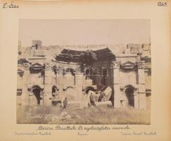 ca 1900 Félix Bonfils (1831-1885): Szíria Baalbek Jupiter templom kétoldalas fotó.. Cholnoky Jenő fö...