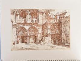 Zádor István 7 darab eredeti rézkarca Jeruzsálemről. Magyar nyelvű kiadás Számozott album. Szolnok, ...