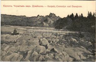 Czorsztyn, Csorsztin, Csorsztyn; Karpaty, nad Dunajcem. Arnold &amp; Schlag / caste (cut)