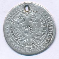 Német államok / Szilézia 16??MMW 15kr Ag "I. Lipót" Boroszló (5,25g) T:F, lyukasztott German states / Silesia 16??MMW 15 Kreuzers Ag "Leopold I" Breslau (5,25g) C:F, holed Krause KM#462