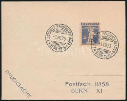 1925 Helyi nyomtatvány cserkésztábor bélyegzéssel "I. SCHWEIZ. PFADFINDERLAGER / BERN 1925"