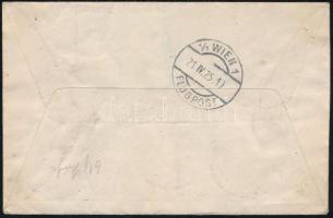 1925 Ajánlott légi levél Ikarusz 5000K függőleges hatoscsíkkal bérmentesítve, "LÉGI POSTA / BUD...