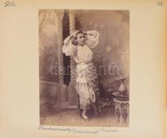 cca 1900 Konstantinápoly Galata híd / pincérnő Kétoldalas albumin fotók kartonon Sébah &amp; Joa...