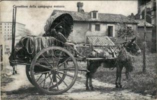 Roma, Rome; Carrettiere della campagna romana / cart (creases)