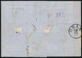 ~1850 Levél 3 x 1kr lépcsős bérmentesítéssel, "PESTH" - Graz