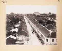 Thaiföld, Sziám VI. Ráma király és hercegnői / Sziámi utcakép Kétoldalas albumin fotó kartonon. Chol...